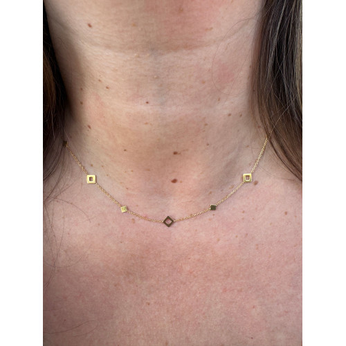 Gargantilla de Oro Amarillo de 18kt con Rombos