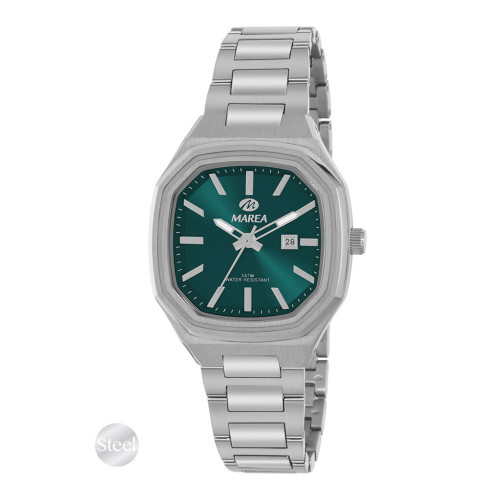 Reloj Marea Urban Steel Verde Esmeralda – Acero Plateado
