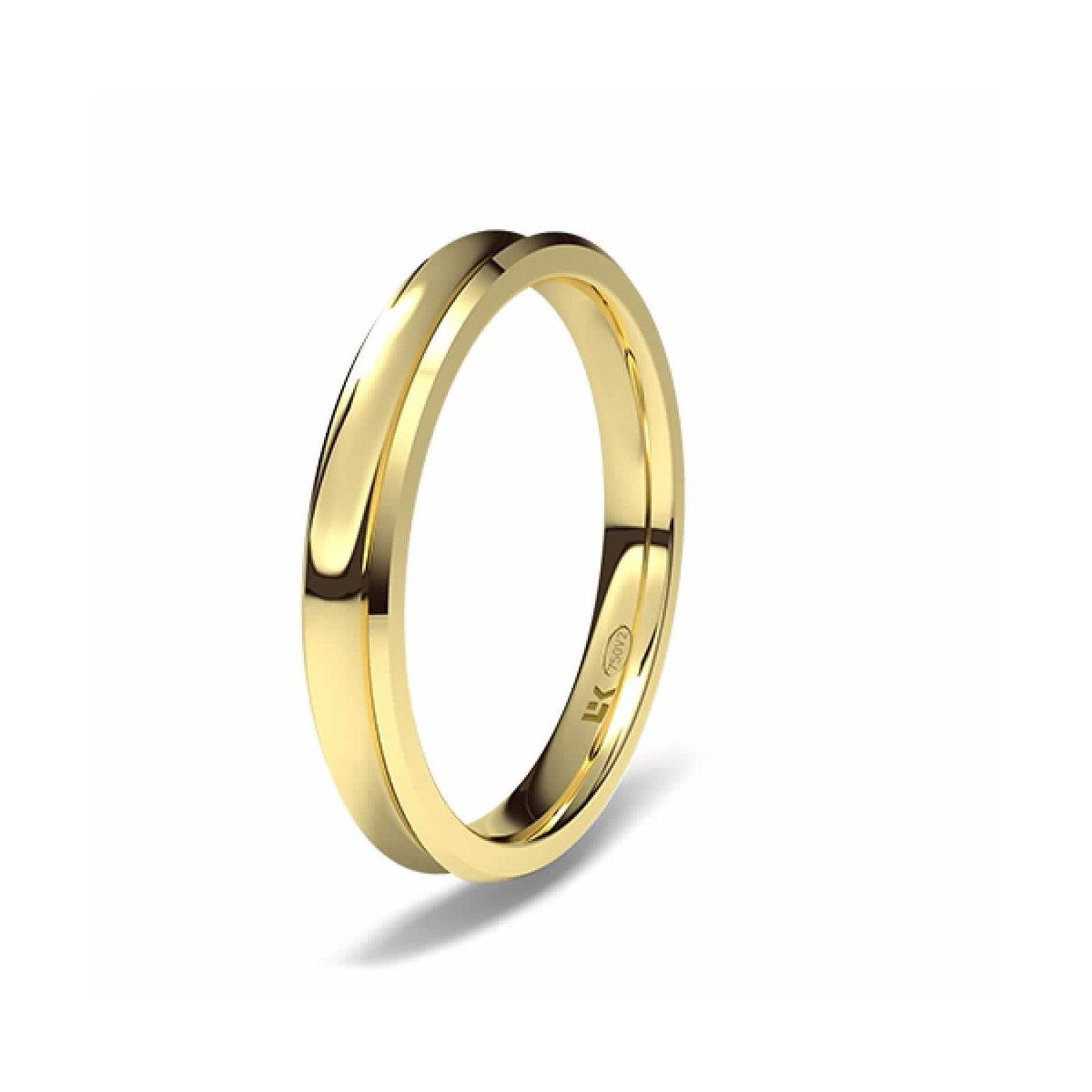 Alianza de oro amarillo cóncava