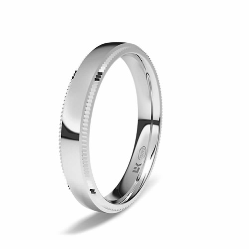 Alianza de oro blanco 18K forma almendrada minimal decoración isabel