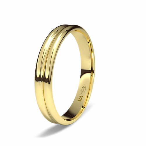 Alianza de oro amarillo gallonada