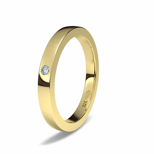 Alianza de oro amarillo 18K forma cuadrada