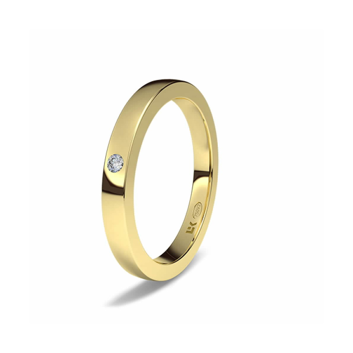 Alianza de oro amarillo 18K forma cuadrada