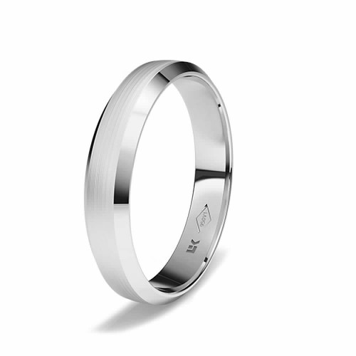 Anillo de compromiso de platino forma trapecio