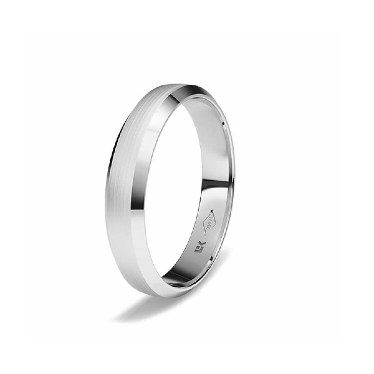 Anillo de compromiso de platino forma trapecio