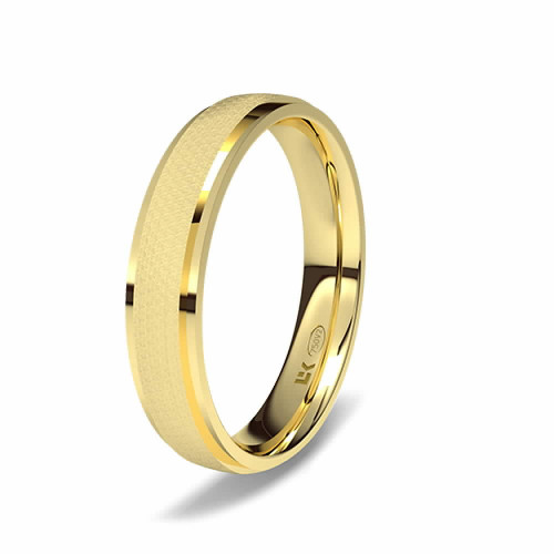 Alianza de oro amarillo Bisel